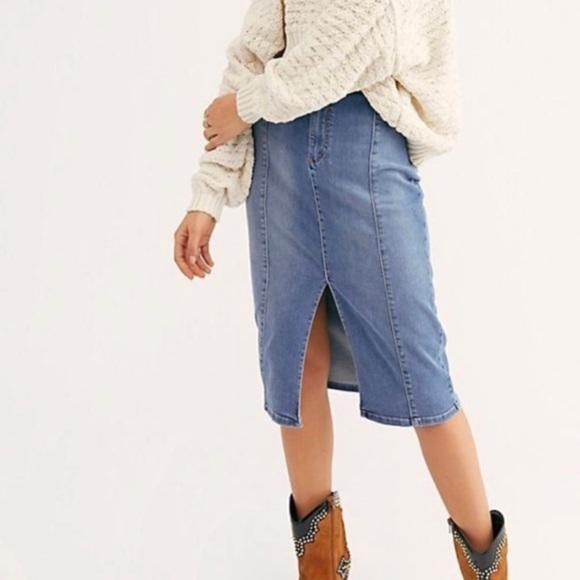 Free People Denim Skirt - Size 0 - Picture 1 of 10